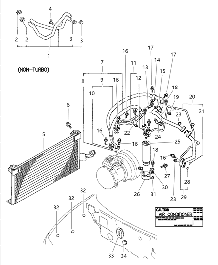 1998 Chrysler Sebring Coupe Condenser, Plumbing And Hoses Diagram 3 - Thumbnail