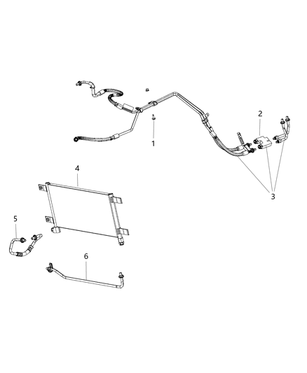 2018 Ram 3500 Cab Chassis Transmission Oil Cooler & Lines Diagram 2 - Thumbnail