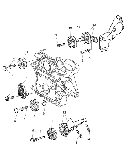 2003 Dodge Sprinter 2500 Tensioner Diagram for 5117512AA