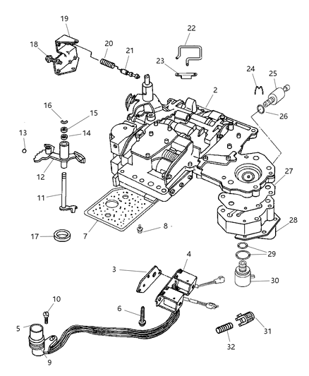 2000 Jeep Grand Cherokee Seal And Gasket Package Valve Body And Servo Diagram for 4863933AB