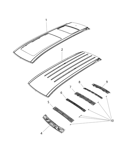 2017 Chrysler Pacifica Rear Header Diagram for 68227988AD