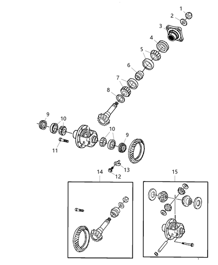 2018 Ram 3500 Cab Chassis Differential Assembly of Rear Axle; Differential And Drive Line Diagram 1 - Thumbnail