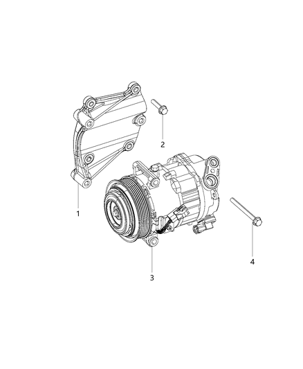 2014 Jeep Cherokee A/C Compressor Mounting Diagram 3 - Thumbnail