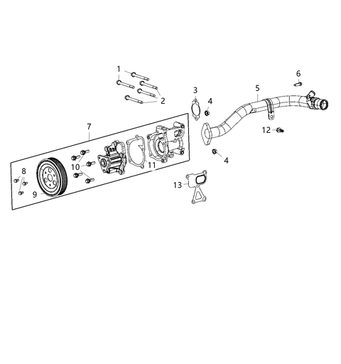 2021 Jeep Compass Pulley Bolt Diagram for 68048701AA