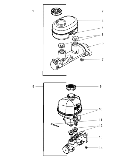 2005 Dodge Ram 2500 Master Cylinder Diagram for 5093407AB