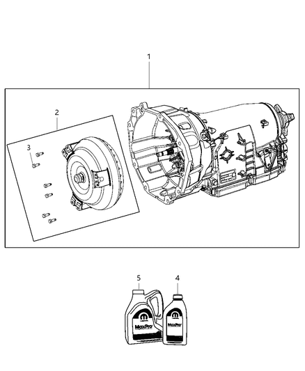 2012 Dodge Challenger Transmission / Transaxle Assembly of Automatic Transmission Diagram