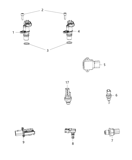 2019 Ram 2500 Sensors, Engine Diagram 1 - Thumbnail