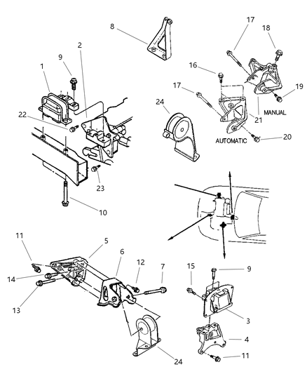1999 Chrysler Cirrus Engine Mounts Diagram 2 - Thumbnail