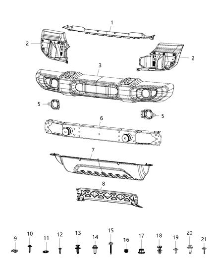 2020 Jeep Gladiator Lamp Bracket, Driver Side Diagram for 68293713AA