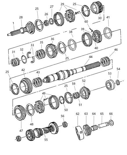 2003 Jeep Liberty Cup Bearing Inner Diagram for 5013313AA