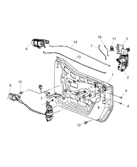 2018 Jeep Wrangler JK (Previous-generation) Front Door, Hardware Components Diagram 2 - Thumbnail