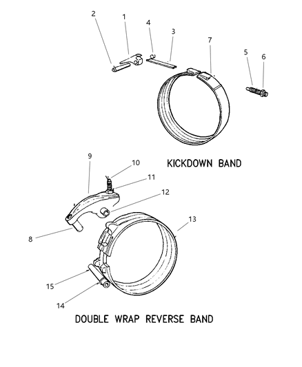 1998 Jeep Grand Cherokee Bands, Reverse & Kickdown With Linkage Diagram 1 - Thumbnail