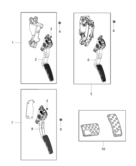 2020 Chrysler 300 Pedal Accelerator Diagram for 4861714AF