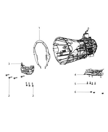 2010 Jeep Wrangler Structural Collar of Manual Transmission Diagram