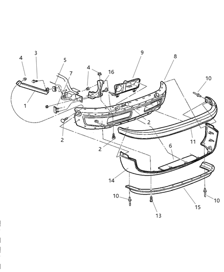 1999 Dodge Ram 3500 Regular Cab Bumper, Front Diagram 1 - Thumbnail