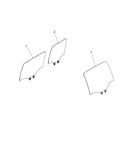 2021 Ram 1500 Glass, Rear Door Diagram