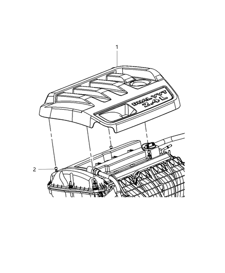 2016 Dodge Journey Engine Cover & Related Parts Diagram 3 - Thumbnail