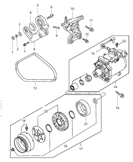 1997 Dodge Avenger Compressor & Mounting Brackets Diagram 2 - Thumbnail