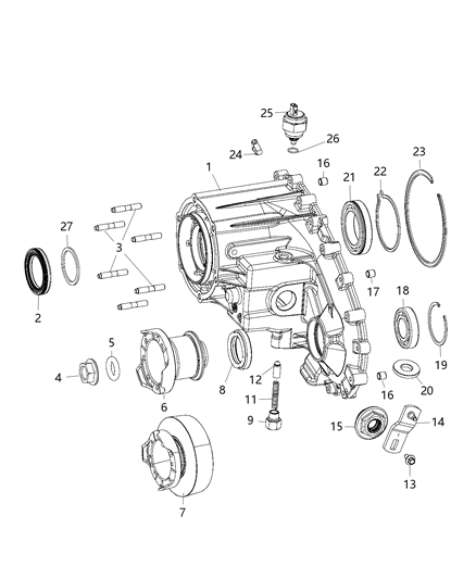 2018 Jeep Wrangler JK (Previous-generation) Front Case & Related Parts Diagram 2 - Thumbnail