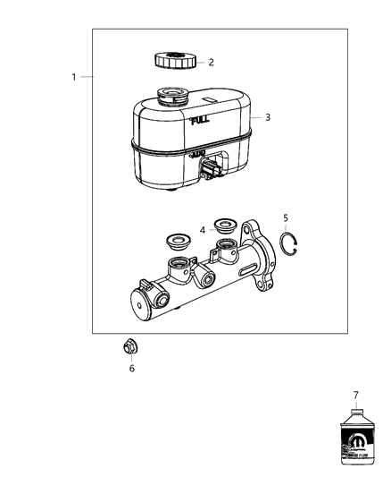 2015 Ram 3500 Pickup Brake Master Cylinder Diagram