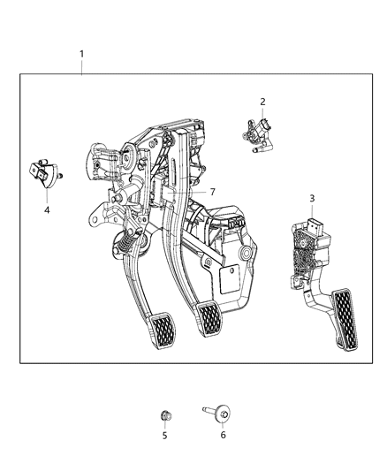 2018 Jeep Wrangler All-new Model Brake Pedals Diagram 2 - Thumbnail