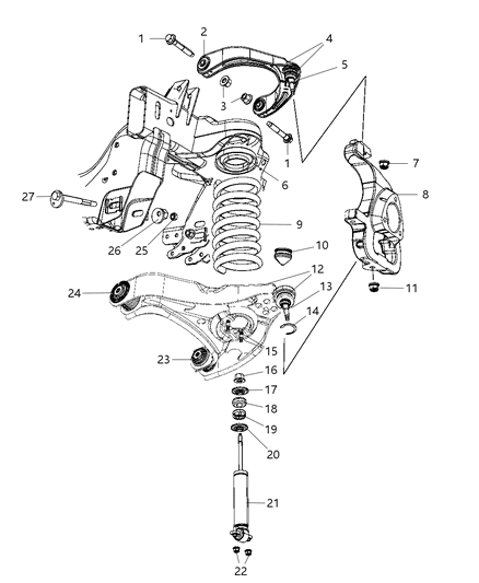 2012 Ram 3500 Pickup Suspension - Front Diagram 1 - Thumbnail