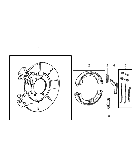 2007 Dodge Grand Caravan Rear Disc Parking Brake Assembly Diagram