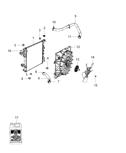 2014 Ram 3500 Cab Chassis Radiator & Related Parts Diagram 1 - Thumbnail