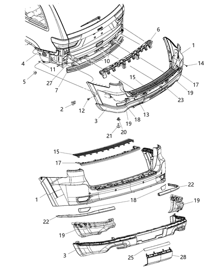 2016 Jeep Grand Cherokee Shield Exhaust Rear Fascia Diagram for 68111642AA