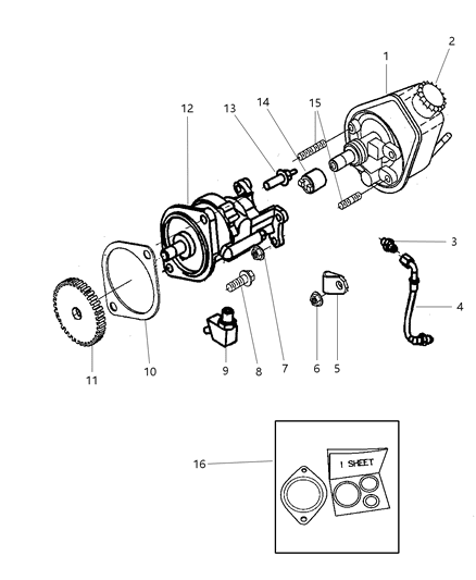 2001 Dodge Ram 2500 Regular Cab Power Steering Pump & Mounting Diagram 2 - Thumbnail
