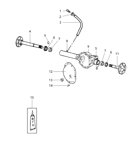 1998 Dodge Dakota Housing - Front Axle Diagram