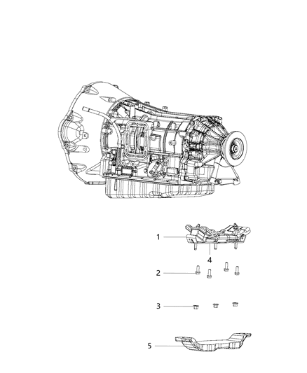 2014 Ram 3500 Isolator Transmission Mount Isolator And Bracket Diagram for 68090653AA