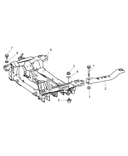 2007 Dodge Sprinter 2500 Front Axle Support of Frames And Bumpers Diagram