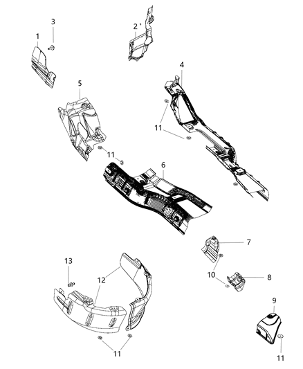 2014 Dodge Durango Exhaust System Heat Shield Diagram