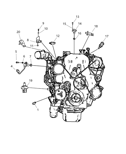 2005 Jeep Liberty Sensors - Engine Diagram 1 - Thumbnail