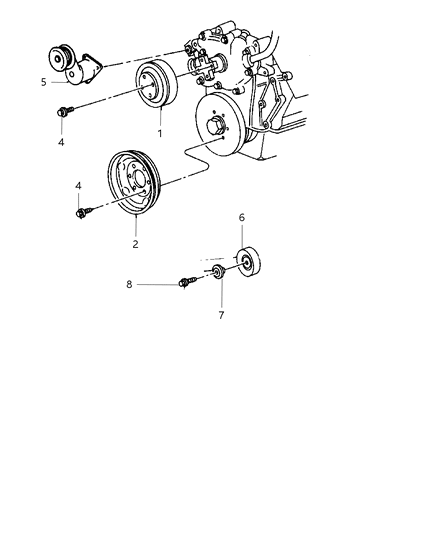 2002 Dodge Dakota Drive Pulleys Diagram 2 - Thumbnail