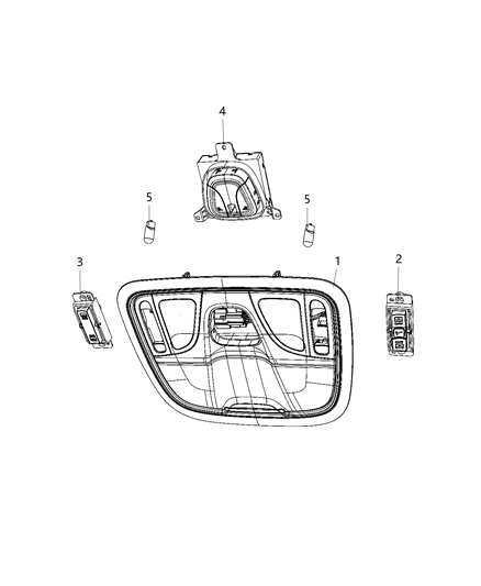 2020 Jeep Cherokee Lamps, Interior Diagram 5 - Thumbnail