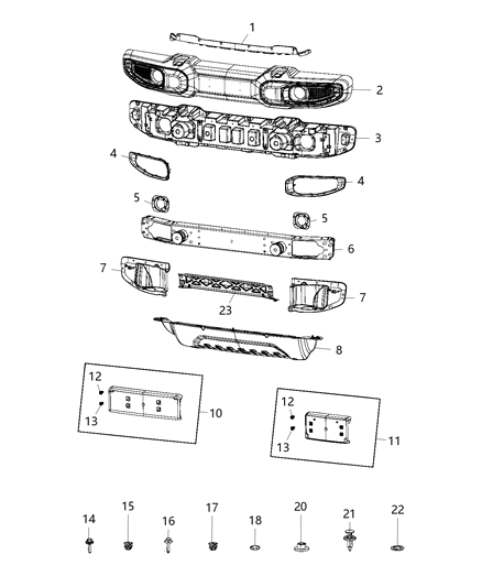 2018 Jeep Wrangler All-new Model Bumper Diagram 2 - Thumbnail