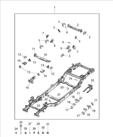 2021 Jeep Wrangler Frame, Complete Diagram