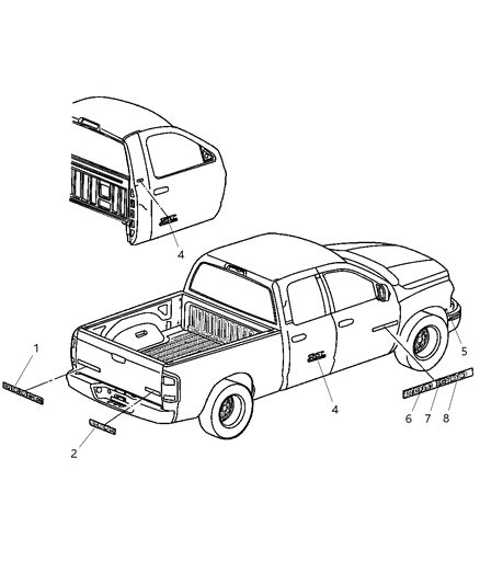 2003 Dodge Ram 3500 Decal Diagram for 82208160