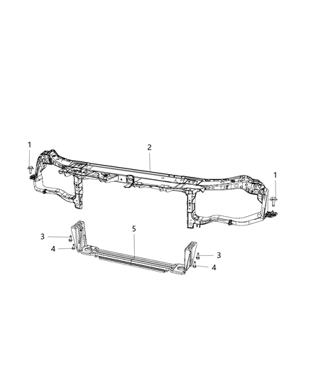 2019 Chrysler 300 Radiator Support, Front Diagram for 68142203AC