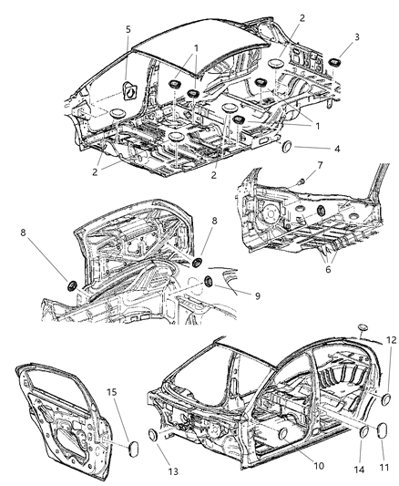 2000 Dodge Neon Plug, Floor Pan Front Diagram for 4696666