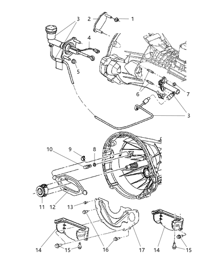 2003 Dodge Ram 2500 Brake Hose Nut, Rear Diagram for 6506618AA