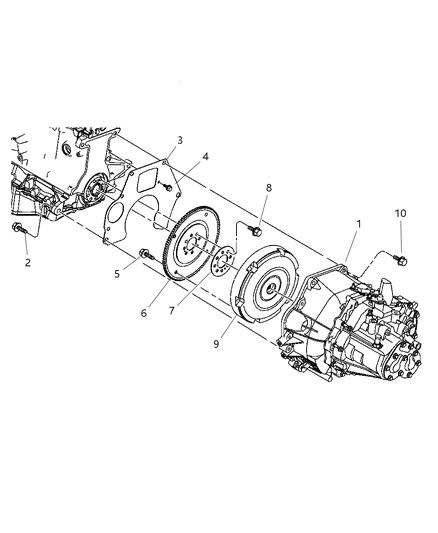 2007 Chrysler PT Cruiser Transaxle Assembly & Mounting Diagram 1 - Thumbnail