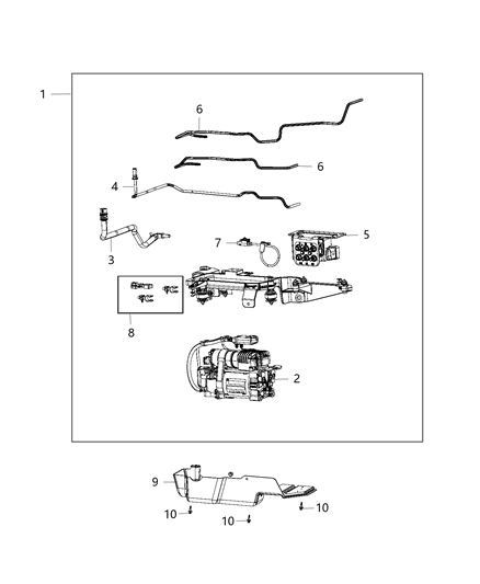 2020 Ram 1500 New Style Compressor Assembly - Air Suspension Diagram