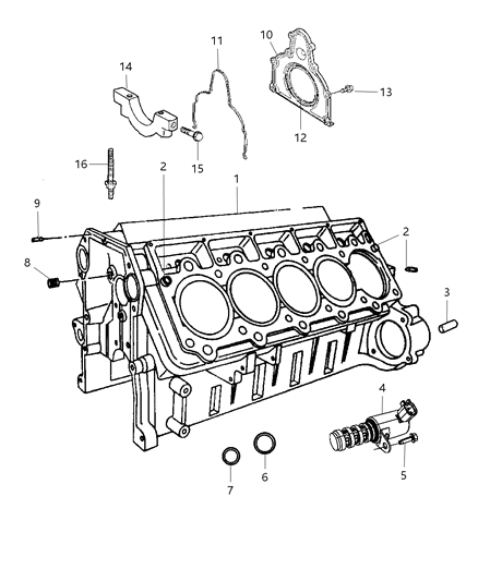 2008 Dodge Viper Dowel Front Cover [10Mm] Diagram for 5245055