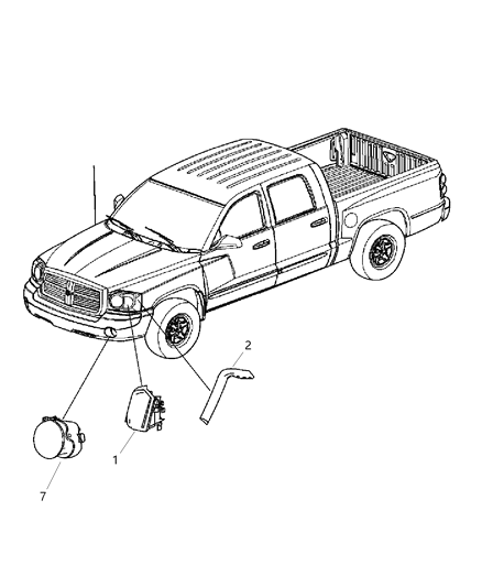 2005 Dodge Dakota Lamp Fog Diagram for 55077656AD