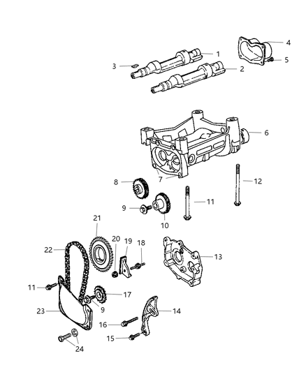 2005 Dodge Neon Carrier Balance Shaft Diagram for 4621519AD
