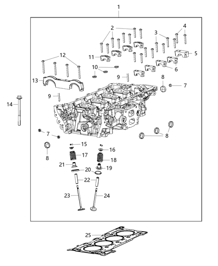 2018 Jeep Wrangler All-new Model Cylinder Head & Cover Diagram 1 - Thumbnail