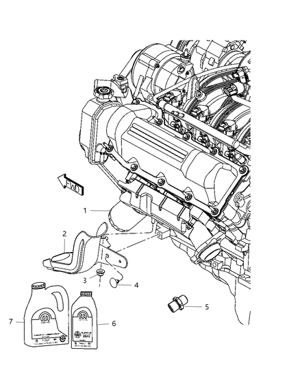 2010 Dodge Nitro Engine Oil , Engine Oil Filter , Adapter And Splash Guard Diagram 1 - Thumbnail